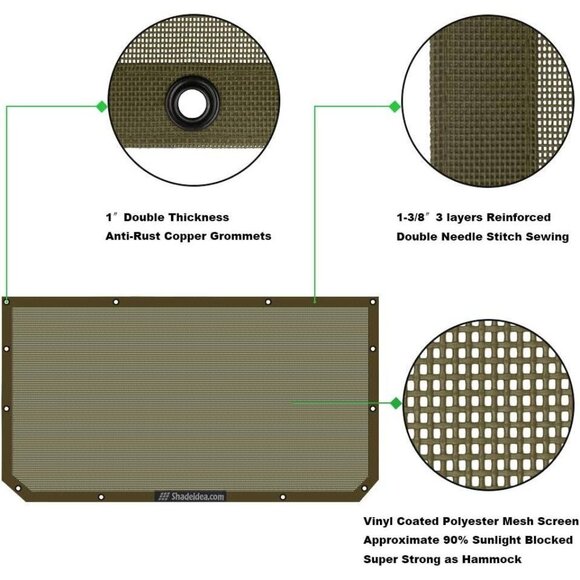 Shadeidea Front Sun Shade for Jeep Gladiator JT (2018–2023) – Tank‎ Green - Picture 5 of 8